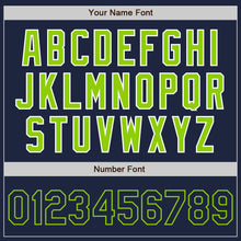 Загрузить изображение в средство просмотра галереи, Custom Navy White-Neon Green Authentic Raglan Sleeves Baseball Jersey