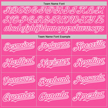 Загрузить изображение в средство просмотра галереи, Custom Pink White Authentic Raglan Sleeves Baseball Jersey