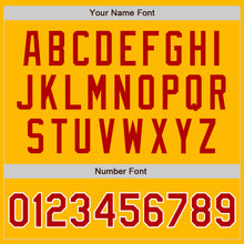 Загрузить изображение в средство просмотра галереи, Custom Gold Red-White Authentic Raglan Sleeves Baseball Jersey