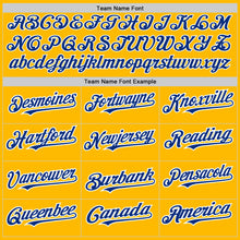 Загрузить изображение в средство просмотра галереи, Custom Gold Royal-White Authentic Raglan Sleeves Baseball Jersey