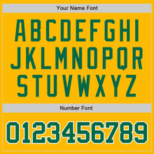 Загрузить изображение в средство просмотра галереи, Custom Gold Kelly Green-White Authentic Raglan Sleeves Baseball Jersey