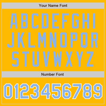 Загрузить изображение в средство просмотра галереи, Custom Gold Light Blue-White Authentic Raglan Sleeves Baseball Jersey