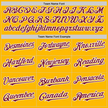 Загрузить изображение в средство просмотра галереи, Custom Gold Crimson-White Authentic Raglan Sleeves Baseball Jersey