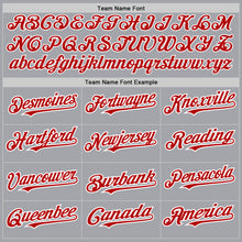 Загрузить изображение в средство просмотра галереи, Custom Gray Red-White Authentic Raglan Sleeves Baseball Jersey