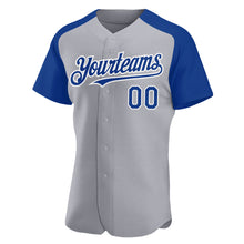 Charger l'image dans la galerie, Custom Gray Royal-White Authentic Raglan Sleeves Baseball Jersey