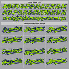 Charger l'image dans la galerie, Custom Gray Neon Green-Navy Authentic Raglan Sleeves Baseball Jersey