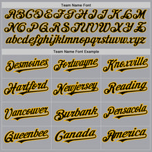 Загрузить изображение в средство просмотра галереи, Custom Gray Black-Gold Authentic Raglan Sleeves Baseball Jersey