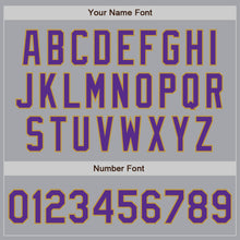 Charger l'image dans la galerie, Custom Gray Purple-Old Gold Authentic Raglan Sleeves Baseball Jersey