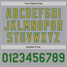Загрузить изображение в средство просмотра галереи, Custom Gray Kelly Green-Old Gold Authentic Raglan Sleeves Baseball Jersey
