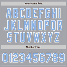 Загрузить изображение в средство просмотра галереи, Custom Gray Light Blue-White Authentic Raglan Sleeves Baseball Jersey