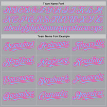 Загрузить изображение в средство просмотра галереи, Custom Gray Light Blue-Pink Authentic Raglan Sleeves Baseball Jersey