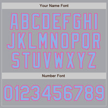 Загрузить изображение в средство просмотра галереи, Custom Gray Light Blue-Pink Authentic Raglan Sleeves Baseball Jersey