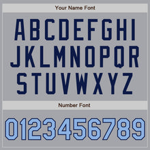 Загрузить изображение в средство просмотра галереи, Custom Gray Light Blue-Navy Authentic Raglan Sleeves Baseball Jersey