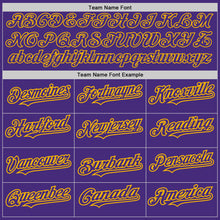 Charger l'image dans la galerie, Custom Purple Gold Authentic Raglan Sleeves Baseball Jersey