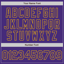 Charger l'image dans la galerie, Custom Purple Gold Authentic Raglan Sleeves Baseball Jersey