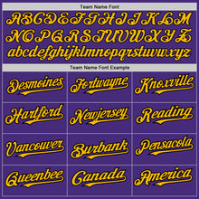 Загрузить изображение в средство просмотра галереи, Custom Purple Black-Gold Authentic Raglan Sleeves Baseball Jersey