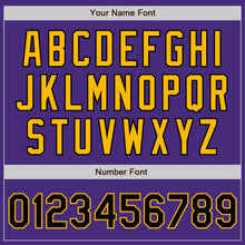 Загрузить изображение в средство просмотра галереи, Custom Purple Black-Gold Authentic Raglan Sleeves Baseball Jersey