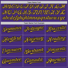 Загрузить изображение в средство просмотра галереи, Custom Purple Old Gold-Black Authentic Raglan Sleeves Baseball Jersey