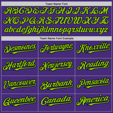 Загрузить изображение в средство просмотра галереи, Custom Purple Neon Green-Black Authentic Raglan Sleeves Baseball Jersey