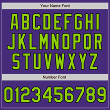 Загрузить изображение в средство просмотра галереи, Custom Purple Neon Green-Black Authentic Raglan Sleeves Baseball Jersey