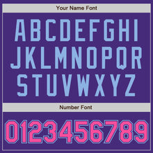 Charger l'image dans la galerie, Custom Purple Pink-Light Blue Authentic Raglan Sleeves Baseball Jersey