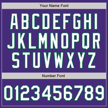 Charger l'image dans la galerie, Custom Purple White-Kelly Green Authentic Raglan Sleeves Baseball Jersey