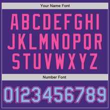 Загрузить изображение в средство просмотра галереи, Custom Purple Light Blue-Pink Authentic Raglan Sleeves Baseball Jersey