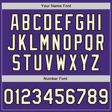 Загрузить изображение в средство просмотра галереи, Custom Purple Cream-Black Authentic Raglan Sleeves Baseball Jersey