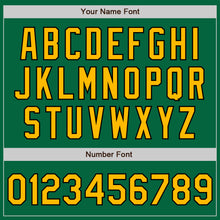 Load image into Gallery viewer, Custom Kelly Green Gold-Black Authentic Raglan Sleeves Baseball Jersey