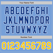 Загрузить изображение в средство просмотра галереи, Custom Light Blue Yellow-Royal Authentic Raglan Sleeves Baseball Jersey