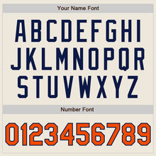 Загрузить изображение в средство просмотра галереи, Custom Cream Orange-Navy Authentic Raglan Sleeves Baseball Jersey