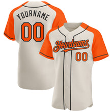 Загрузить изображение в средство просмотра галереи, Custom Cream Orange-Black Authentic Raglan Sleeves Baseball Jersey
