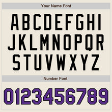 Загрузить изображение в средство просмотра галереи, Custom Cream Purple-Black Authentic Raglan Sleeves Baseball Jersey