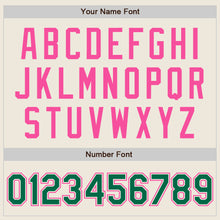 Загрузить изображение в средство просмотра галереи, Custom Cream Kelly Green-Pink Authentic Raglan Sleeves Baseball Jersey