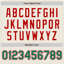 Загрузить изображение в средство просмотра галереи, Custom Cream Kelly Green-Red Authentic Raglan Sleeves Baseball Jersey