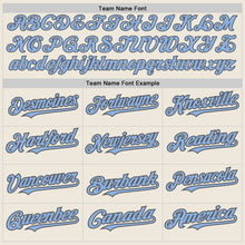 Charger l'image dans la galerie, Custom Cream Light Blue-Steel Gray Authentic Raglan Sleeves Baseball Jersey