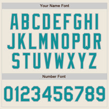 Загрузить изображение в средство просмотра галереи, Custom Cream Teal-Gray Authentic Raglan Sleeves Baseball Jersey