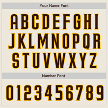 Загрузить изображение в средство просмотра галереи, Custom Cream Brown-Gold Authentic Raglan Sleeves Baseball Jersey