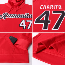 Загрузить изображение в средство просмотра галереи, Custom Stitched Red Black-White Sports Pullover Sweatshirt Hoodie