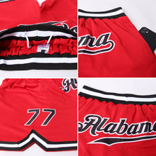 Charger l'image dans la galerie, Custom Red Black-White Authentic Throwback Basketball Shorts