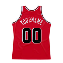 Load image into Gallery viewer, Custom Red Black-Red Authentic Throwback Basketball Jersey
