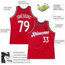 Загрузить изображение в средство просмотра галереи, Custom Red White-Black Authentic Throwback Basketball Jersey