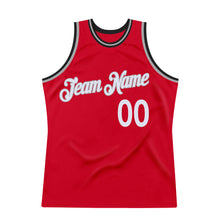 Загрузить изображение в средство просмотра галереи, Custom Red White-Black Authentic Throwback Basketball Jersey