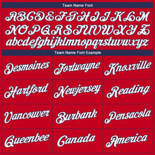 Загрузить изображение в средство просмотра галереи, Custom Red White-Navy Authentic Throwback Basketball Jersey