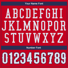 Загрузить изображение в средство просмотра галереи, Custom Red White-Navy Authentic Throwback Basketball Jersey