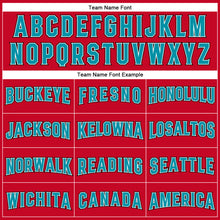 Загрузить изображение в средство просмотра галереи, Custom Red Teal-Black Authentic Throwback Basketball Jersey