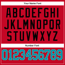 Загрузить изображение в средство просмотра галереи, Custom Red Teal-Black Authentic Throwback Basketball Jersey