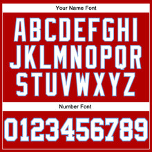 Загрузить изображение в средство просмотра галереи, Custom Red White Pinstripe White-Light Blue Authentic Baseball Jersey