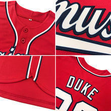 Load image into Gallery viewer, Custom Red Red-Black Authentic Baseball Jersey