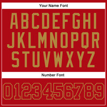 Load image into Gallery viewer, Custom Red Red-Old Gold Authentic Baseball Jersey